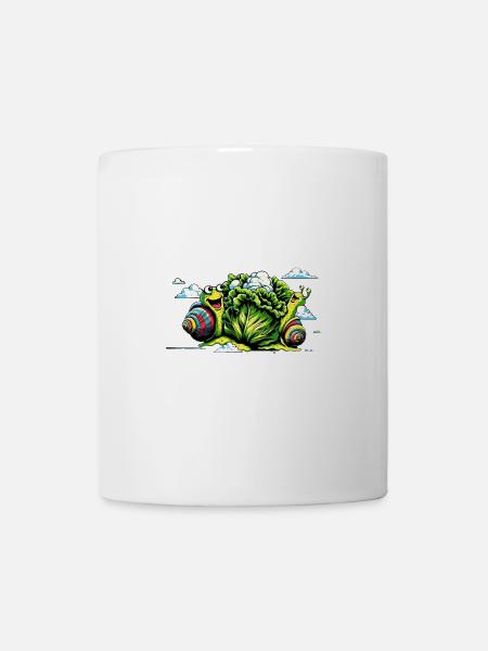 denglisch spruch now we have the salad schnecke - Tasse - Weiß