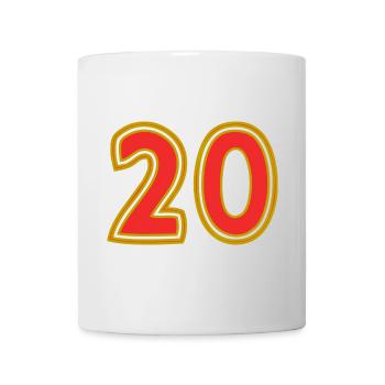 20. 20 ANS. 20e ANNIVERSAIRE. ANNIVERSAIRE 20 ANS. - Mug blanc - blanc - Devant
