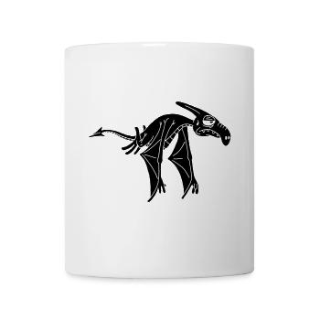 Dinosaure volant noir - Mug blanc - blanc - Devant