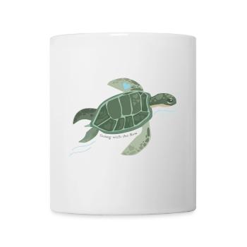 Tortue du cœur : Rivière de la Tranquillité - Mug blanc - blanc - Devant