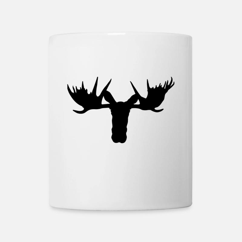 Elchkopf – Majestät der skandinavischen Wälder - Tasse - Weiß