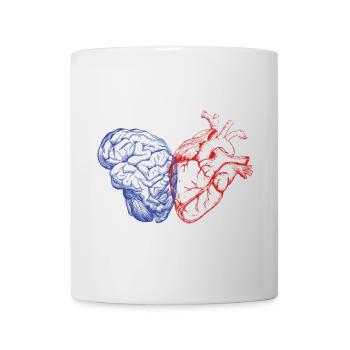 Hirn und Herz - Tasse - Weiß - Vorne