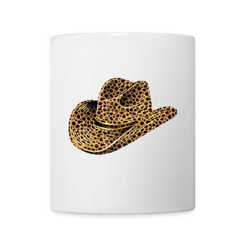 Cowboyhut,Westernhut im Leoparden Muster - Tasse - Weiß - Vorne