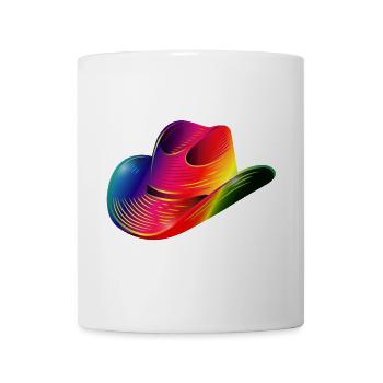 Cowboyhut,Westernhut in Regenbogen Farben - Tasse - Weiß - Vorne