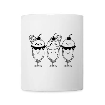 Cartoon Ice Cream Sundae - Mug - white - Front