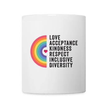 LGBT Pride Month - Liebe. Akzeptanz. Freundlichkeit. - Tasse - Weiß - Vorne