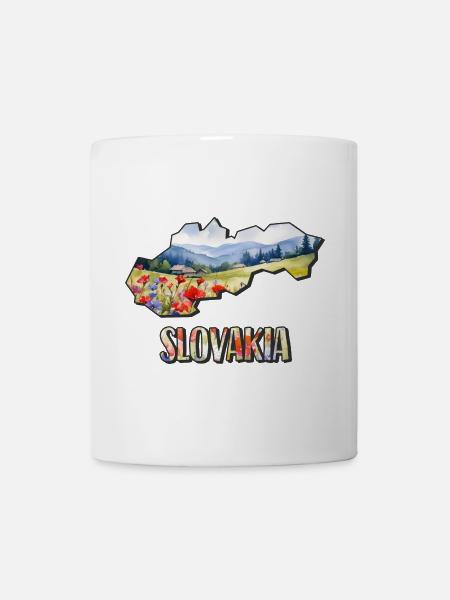 Aquarell Landkarte Slowakei - Tasse - Weiß