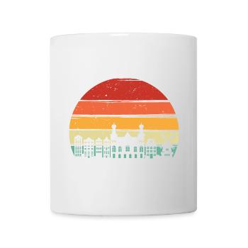 Rétro coucher de soleil sur les toits de la ville - Mug blanc - blanc - Devant