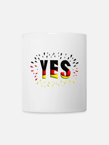 Deutschlandfarben cooler Hingucker mit Ja. - Tasse - Weiß