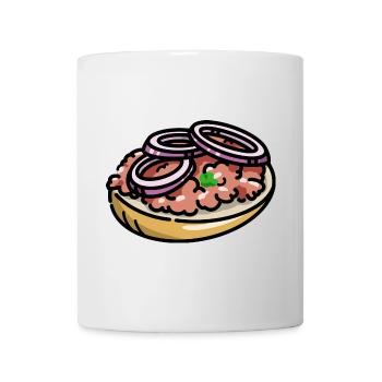 Comic Mettbrötchen Mett Hack Brötchen Zwiebeln - Mug - white - Front