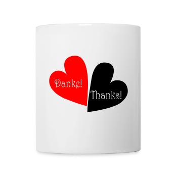 Danke Thanks Herz - Tasse - Weiß - Vorne