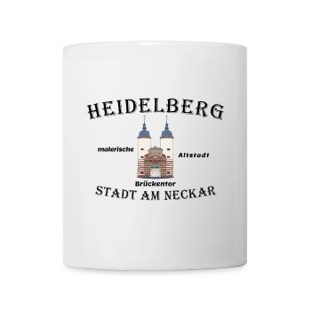 Heidelberg Brückentor, Zeichnung, Deutschland - Tasse - Weiß - Vorne