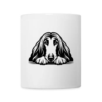 Afghan head with paws - Mug - white - Front
