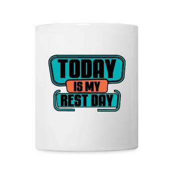 Aujourd’hui, c’est mon jour de repos 2 - Mug blanc - blanc - Devant