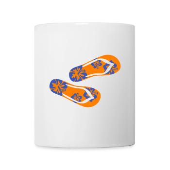 pantoufles hawaï tongs vacances été fleur fun - Mug blanc - blanc - Devant