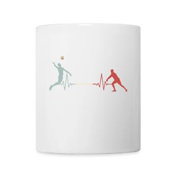 Volleyball Team Frequenz Herzschlag Retro - Tasse - Weiß - Vorne