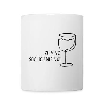 Zu Vino sag' ich nie No! | Weinglas Skizze Spruch - Tasse - Weiß - Vorne