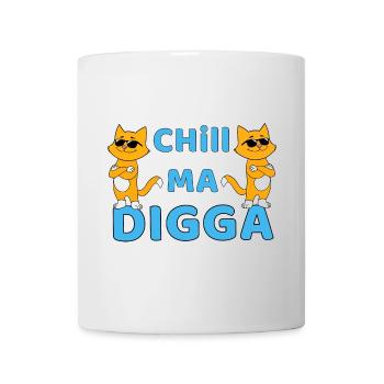 Chill ma Digga - funny cat with sunglasses - Mug - white - Front