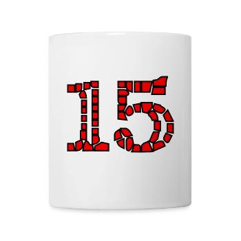 15. 15 ANS. 15e ANNIVERSAIRE. ANNIVERSAIRE 15 ANS. - Mug blanc - blanc - Devant