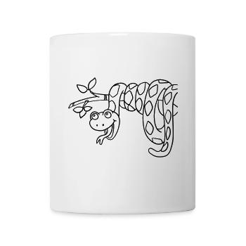 Snake Kawaii coloring page hand-illustrated - Mug - white - Front