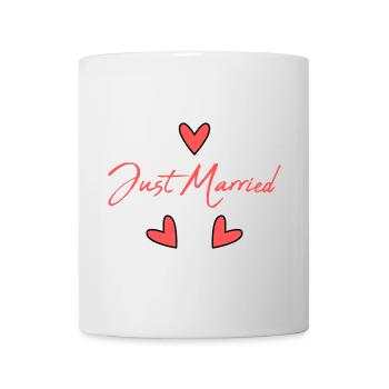 GERADE VERHEIRATET. Junggesellinnenabschied. VALENTINSTAG. PAAR - Tasse - Weiß - Vorne