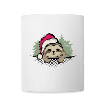 Sloth Christmas Woodland Tree Santa Claus Logo - Mug - white - Front