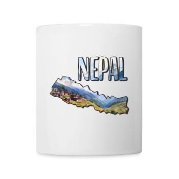 Watercolor Map Nepal - Mug - white - Front