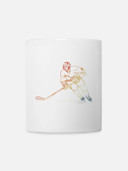 Eishockeyspieler Skizze Vintage - Tasse - Weiß