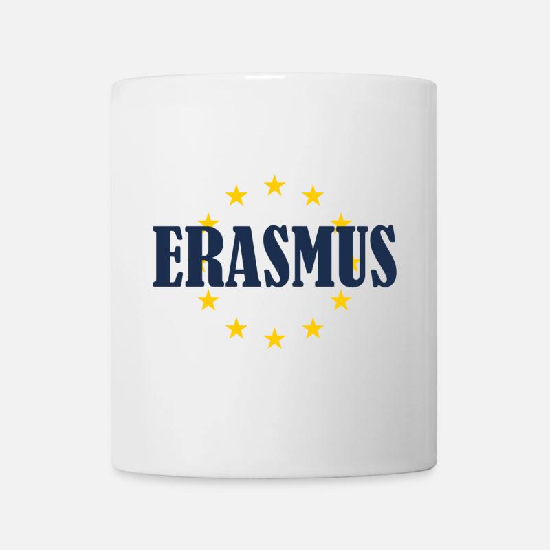 Erasmus Design avec EU Stars - Mug blanc - blanc