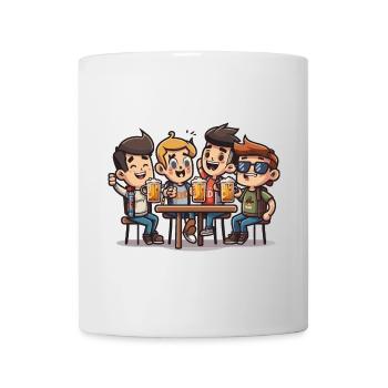 Tavern Cheers: Friends Clinking Beer Mugs - Mug - white - Front