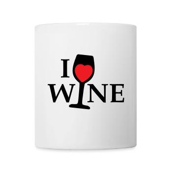 Ich liebe Wein, ich liebe Wein mit einem roten Herzen - Tasse - Weiß - Vorne