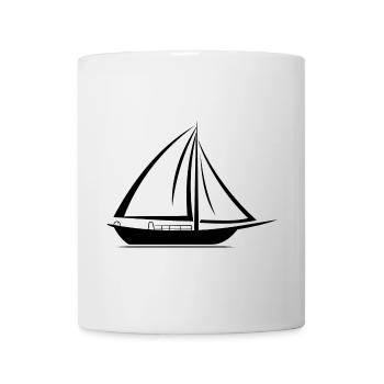 Segelboot Zeichnung - Tasse - Weiß - Vorne