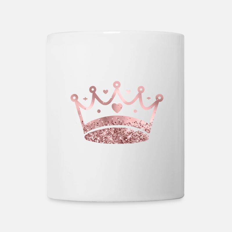 Königin/König Krone Glitter personalisierbar - Tasse - Weiß