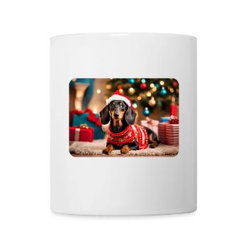 Cute Christmas Dachshund - Mug - white - Front