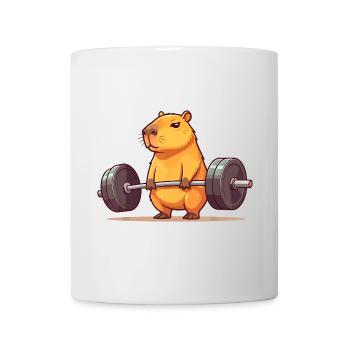 Soulevé de terre Capybara Drôle Fitness Capy Lover - Mug blanc - blanc - Devant