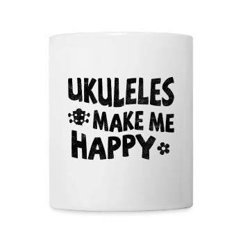 Ukuleles make me happy - Tasse - Weiß - Vorne