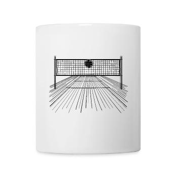 Ballon et filet de volley-ball - Mug blanc - blanc - Devant