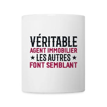 Véritable agent immobilier Cadeau Humour - Mug blanc - blanc - Devant