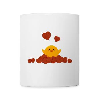 Little duck surrounded by hearts - Mug - white - Front
