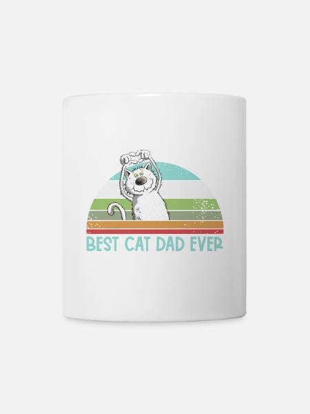 Meilleur chat papa chats papa papa vintage amoureux des chats - Mug blanc - blanc