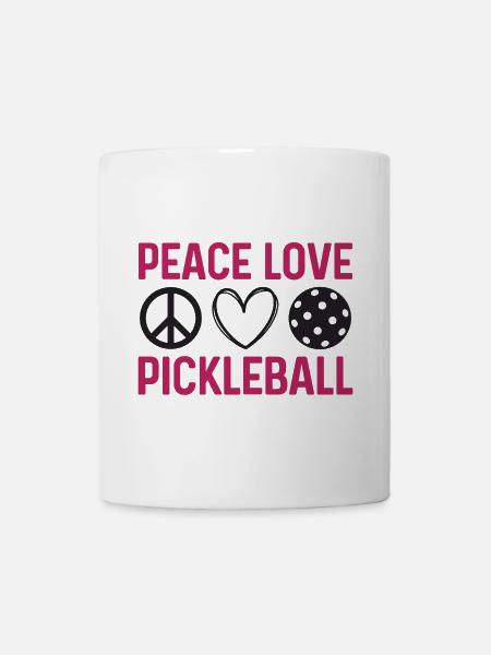 Frieden Liebe Pickleball - Tasse - Weiß