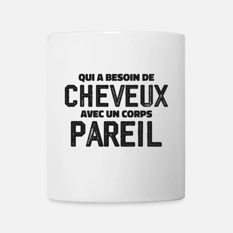 Pour Chauve Drôle Calvitie - Mug blanc - blanc
