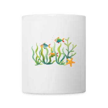 Colorful marine world with fish and corals - Mug - white - Front