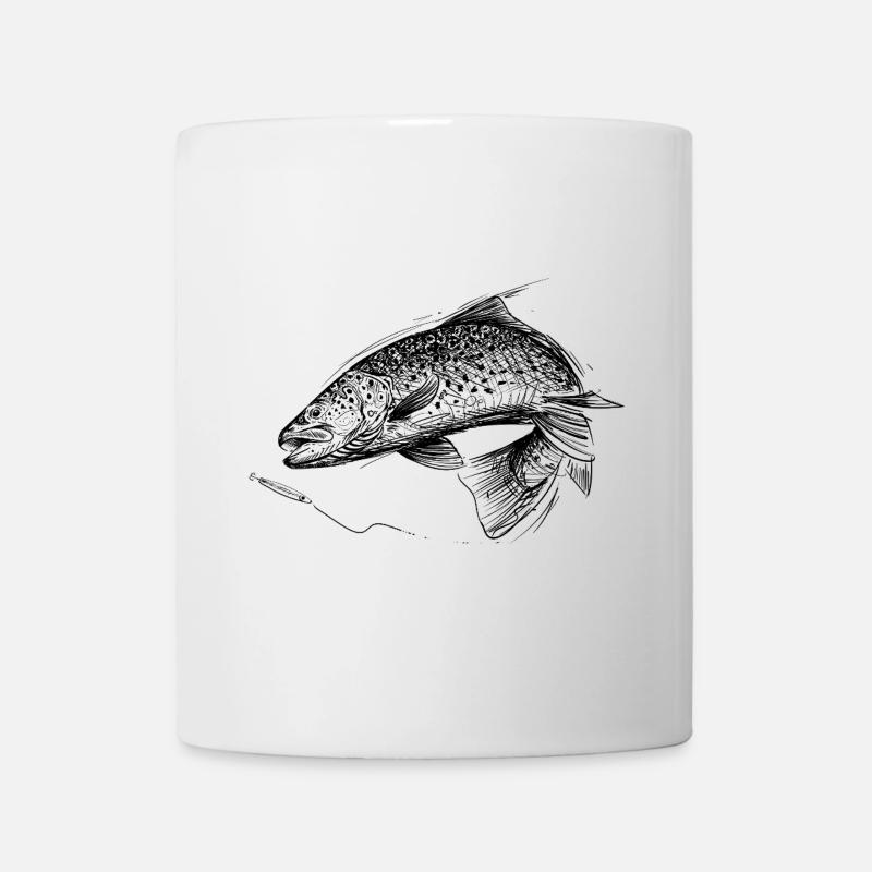 Fisch des Lebens! - Angeltshirt Meerforelle - Tasse - Weiß