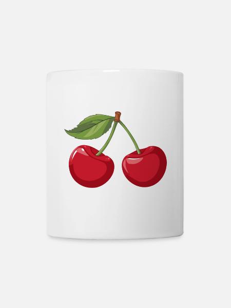 Lebendige Kirsche Illustration - Tasse - Weiß