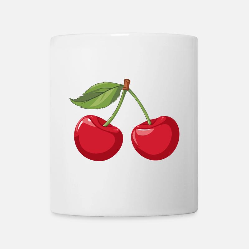 Lebendige Kirsche Illustration - Tasse - Weiß