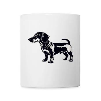 Teckel Dackel - Autocollant Chien de compagnie - Mug blanc - blanc - Devant