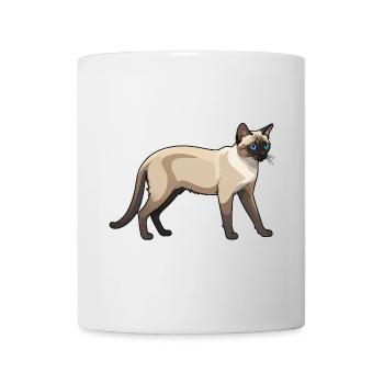 Mignon Voiture Siamois - Chat Autocollant - Mug blanc - blanc - Devant