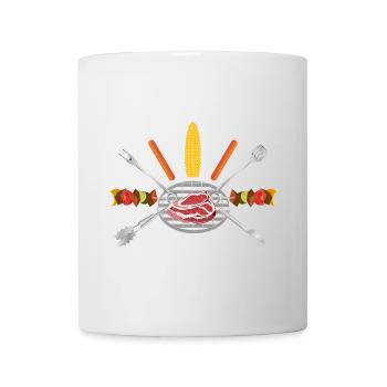 Grillfest-Illustration – BBQ für echte Kerle - Tasse - Weiß - Vorne