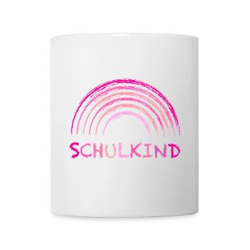 Schulkind Kreide Regenbogen pink zur Einschulung - Tasse - Weiß - Vorne